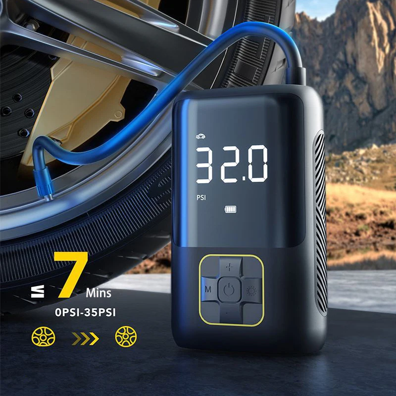 LEIBOO Car Air Pump Portable Air Compressor Mini Self Propelled Electric Tire Pump Handheld Wireless Digital Display Pump