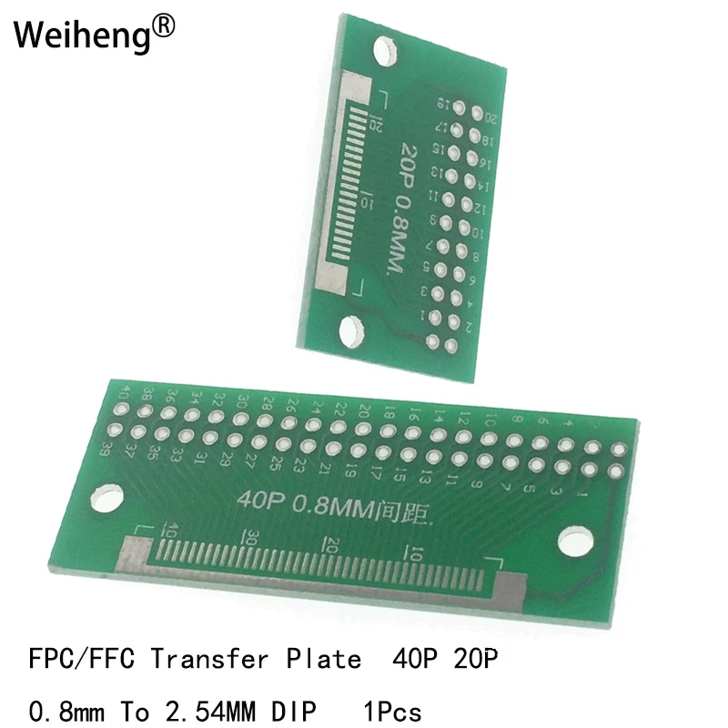 10PCS FPC/FFC Conversion Plate 0.8MM 20P 40P Turn 2.54MM Spacing Test PCB TFT LCD