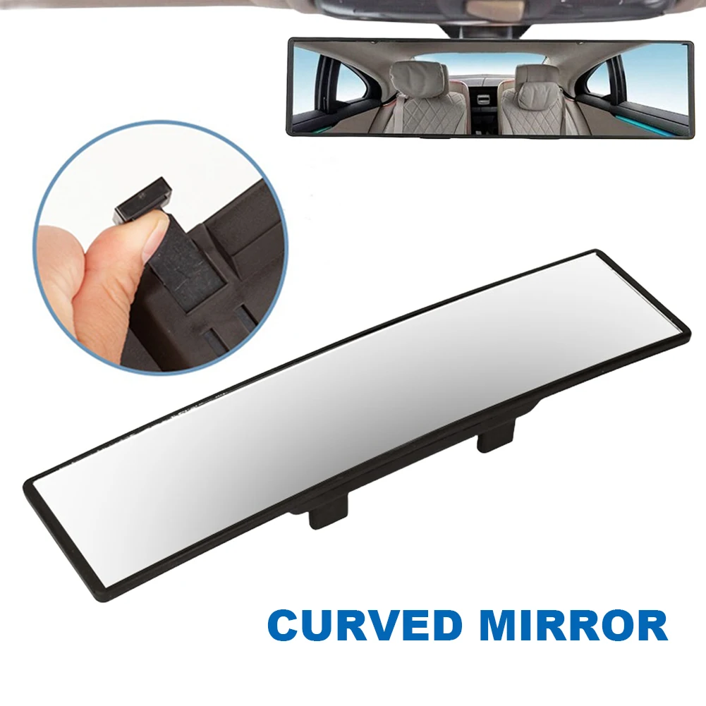 285mm Interior Anti Glare Rearview Mirror Anti Fog Anti Glare Panoramic Rear View Mirror Rubber Clip Curve Rear View Mirror