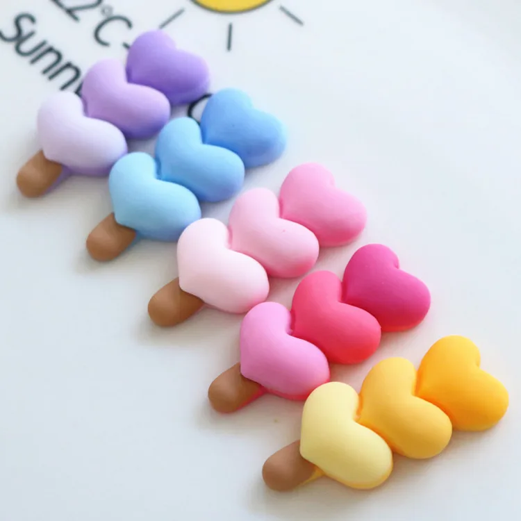 10pcs Cute New Mixed Heart Flatback Cabochon Scrapbooking Kawaii DIY Embellishments Wedding Decoration Kawaii Charm Accessories