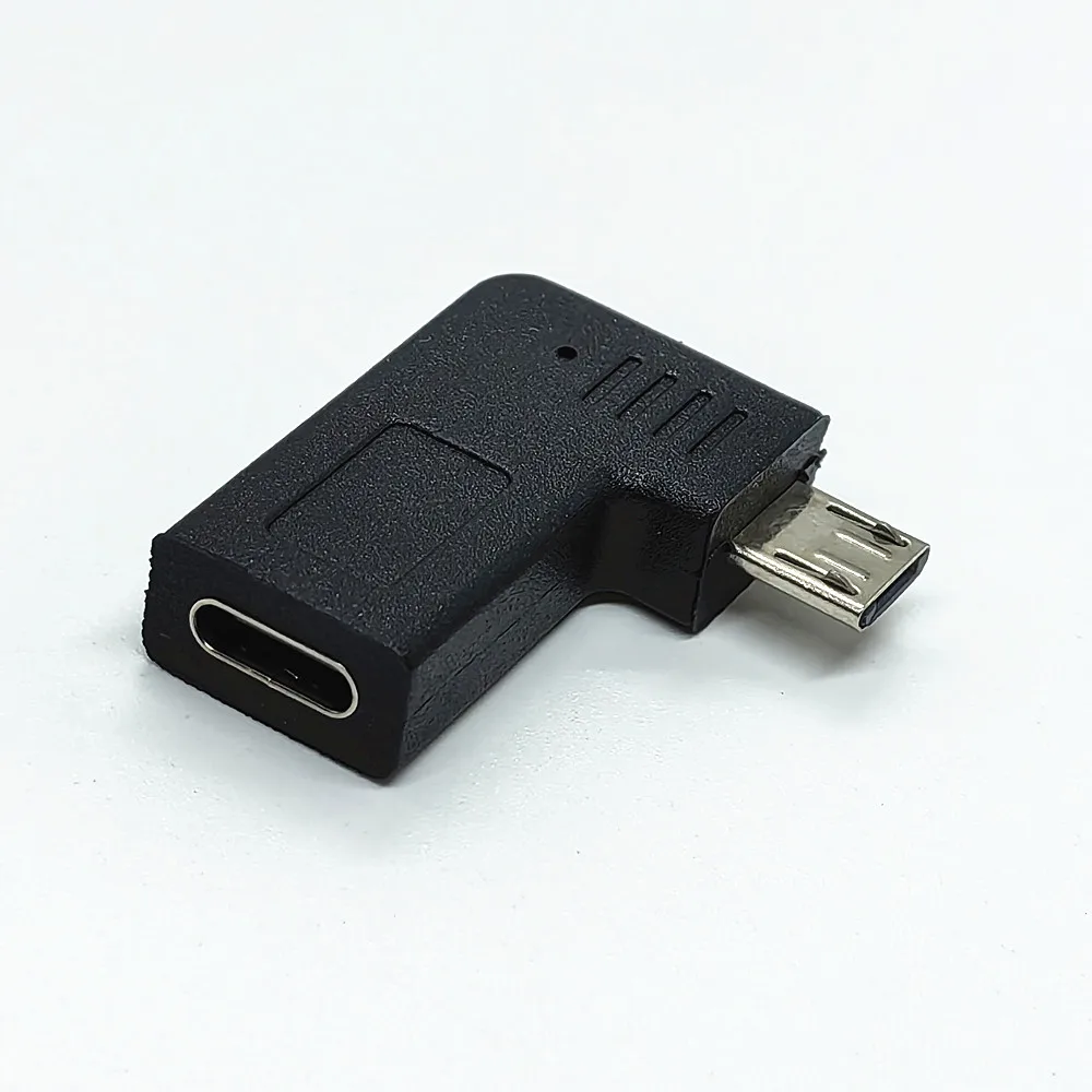 USB Type C Female to Micro USB Male Adapter Converter 90 Degree Micro USB Left Right Angle to USB-C Connector Converter Adaptor