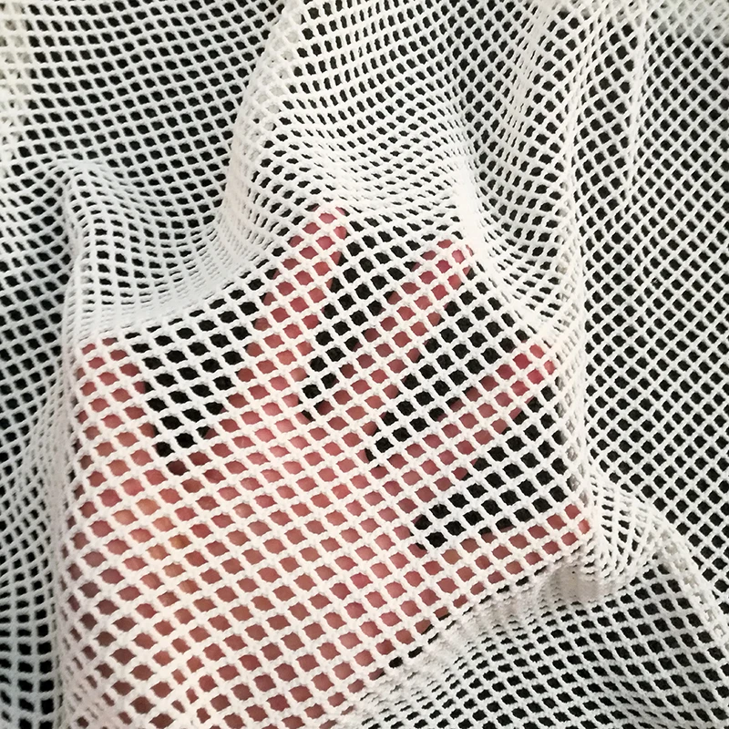 10 mm 5 mm grid 100% cotton ivory mesh fabric hollow Inelastic net fabric sexy tops diy leisure shopping bag multifunction cloth