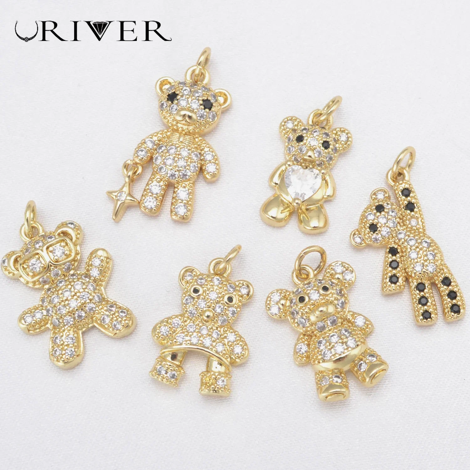 10 Pcs Pendant Jewellery Making Accessories for Woman Handmade DIY Earring Supplies Bear Charms High end Jewelry Materials