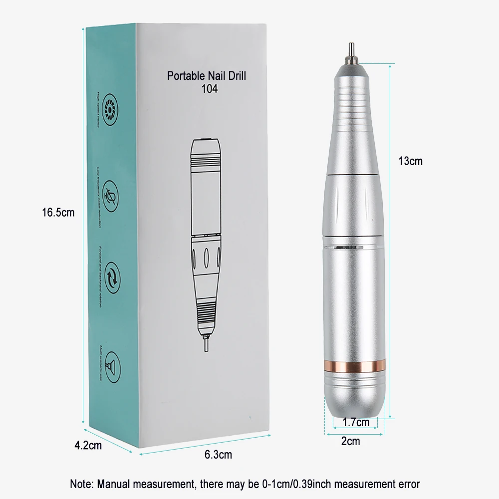 Przenośny pilnik elektryczny do paznokci 35000 obr./min, zasilany przez USB, polerka do paznokci, maszynka do manicure do użytku domowego i salonu.