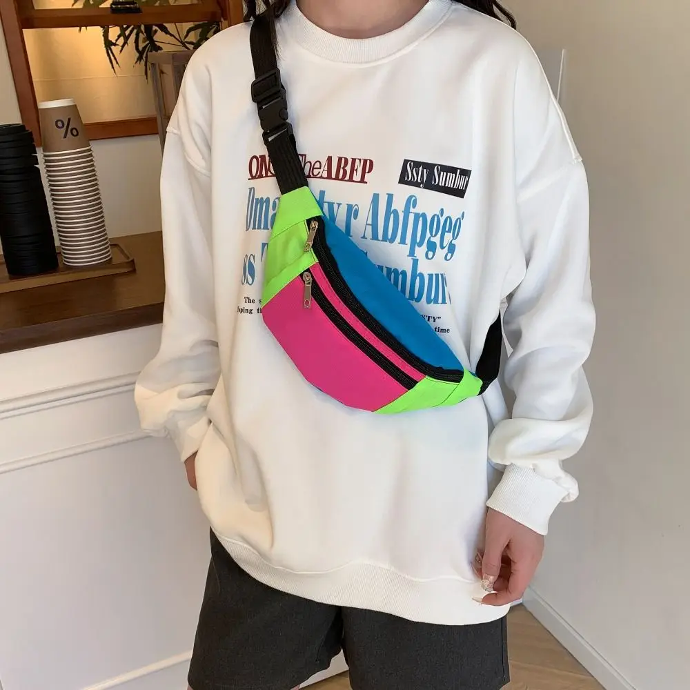 Lightweight Canvas Waist Bag Phone Pouch Large Capacity Fanny Pack Adjustable Strap Banana-Shaped Crossbody Chest Bag Sports
