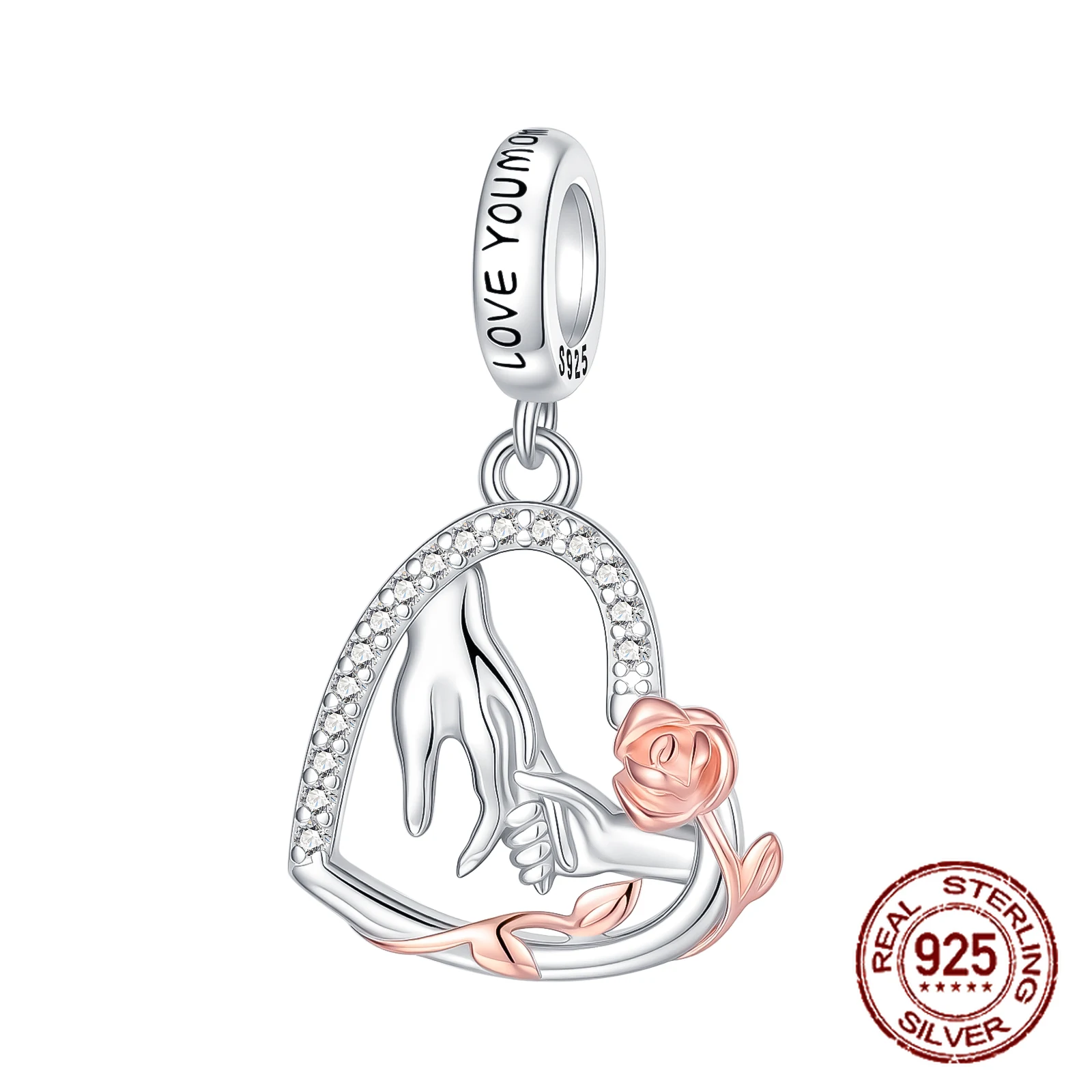 

Стерлингового серебра 925 пробы, подвеска-подвеска в виде сердца для матери и ребенка, подходит для оригинальных браслетов-подвесок, женские ювелирные изделия «сделай сам», подарок