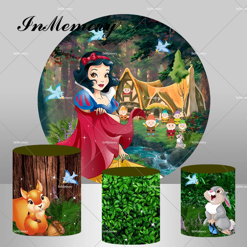 Принцесса Белоснежка круг круглый задник Обложка для маленьких девочек на 1-й День рождения Искусственный Кролик олень весенний Plinth Чехлы для детского праздника Принцесса Белоснежка круг круглый задник Обложка для маленьких девочек на 1-й День рождения Искусственный Кролик олень весенний Plinth Чехлы для детского праздника