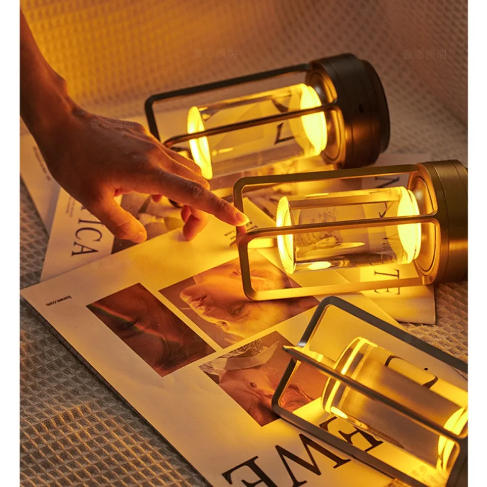 โคมไฟตั้งโต๊ะแบบสายชาร์จเจ็ดสีแบบรีโมทคอนโทรล RGB โคมไฟตั้งโต๊ะแบบญี่ปุ่น ambientec แบบสัมผัส USB Bar KTV