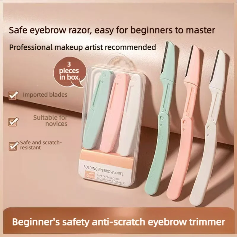 Sicherer Faltbarer Damen-Gesichtsrasierer Augenbrauen-Trimmer Klinge Anti-Kratz-Rasierer Make-up-Werkzeuge Augenbrauen-Trimmer Gesichtsrasierer für Frauen