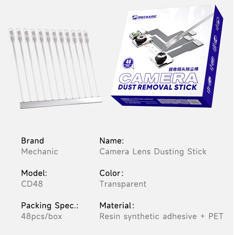 Mechanic CD48 Camera Lens Cleaner 48pcs/box Dust Fingerprint Removal for Phone Camera Lens Screen Cleaning Tools