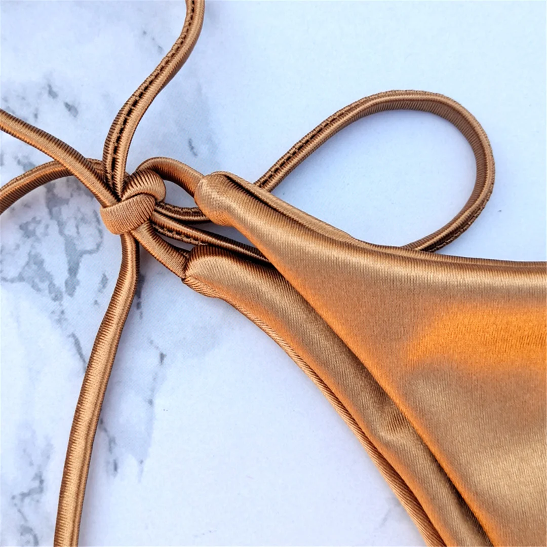 5 Farben Satin High-Leg-Cut Brasilianisches Zweiteiler-Bikini-Set Bikini Damen-Badeanzug Badebekleidung Frauen-Badebekleidung Bather Swim V4964 – Detail 33