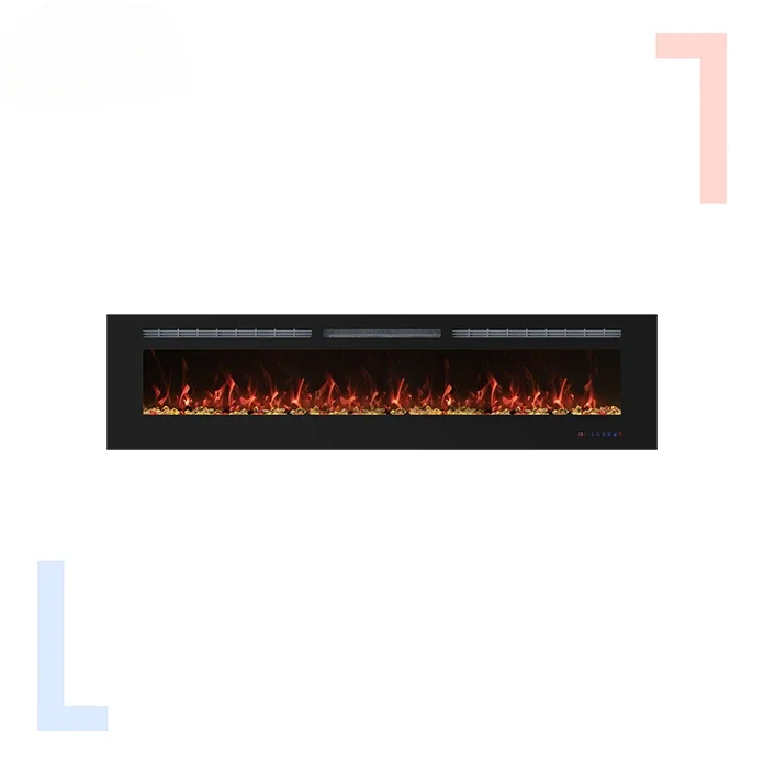 Dreamflame High Quality 72R In Media Electric Fireplace Heater 13 LED Colors 1500W Power Recessed And Wall Mounted Modern Style