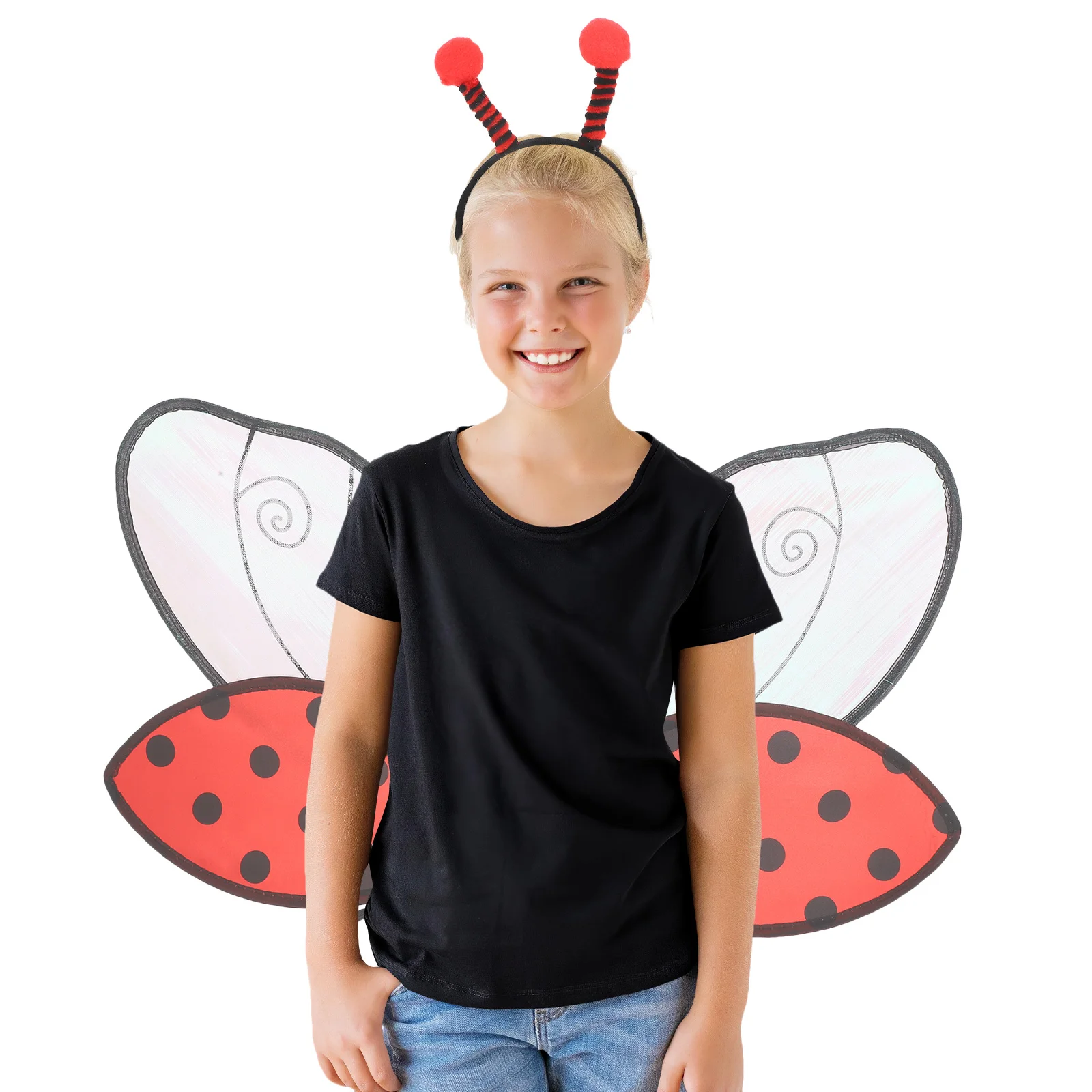 1 ensemble 1 ensemble coccinelle ailes antenne bandeau Cosplay accessoires de déguisement pour les femmes fête carnaval Halloween habiller-animal