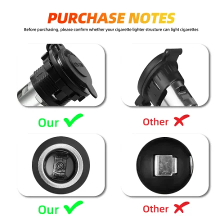 12V/24V Automotive Motorcycle Boat Mower Cigarette Lighter High Power Plug Socket with Waterproof Cover Box