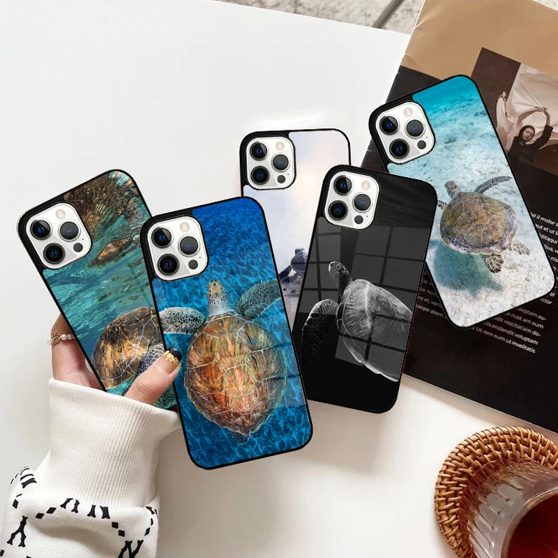 Cute Sea Turtle Tortoise Drawing Phone Case Magnetic for iPhone 15 16 14 13 Pro Max 11 12 Mini Magsafe Wireless Charging Cover