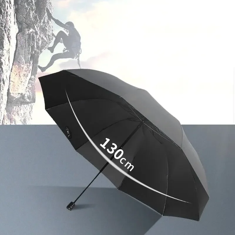 130cm High-Quality Ten-Bone Umbrella Waterproof Windproof Reinforced Frame Manual Large Protection Umbrella