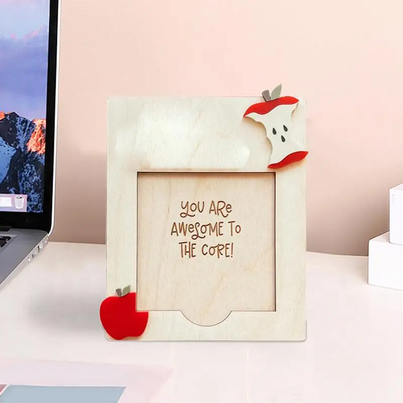 Leraar Sticky Note Pad Houder Leraar Notitie Kaarten Staan Belettering Ontwerp Inspirerende Houten Notitie Kaart Display Voor Collega