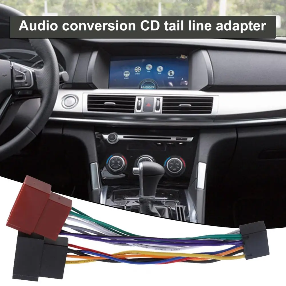 سلك تسخير محول ل كينوود/JVC سيارة ستيريو راديو ISO القياسية موصل محول 16 دبوس التوصيل كابل سيارة سلك كابل محول