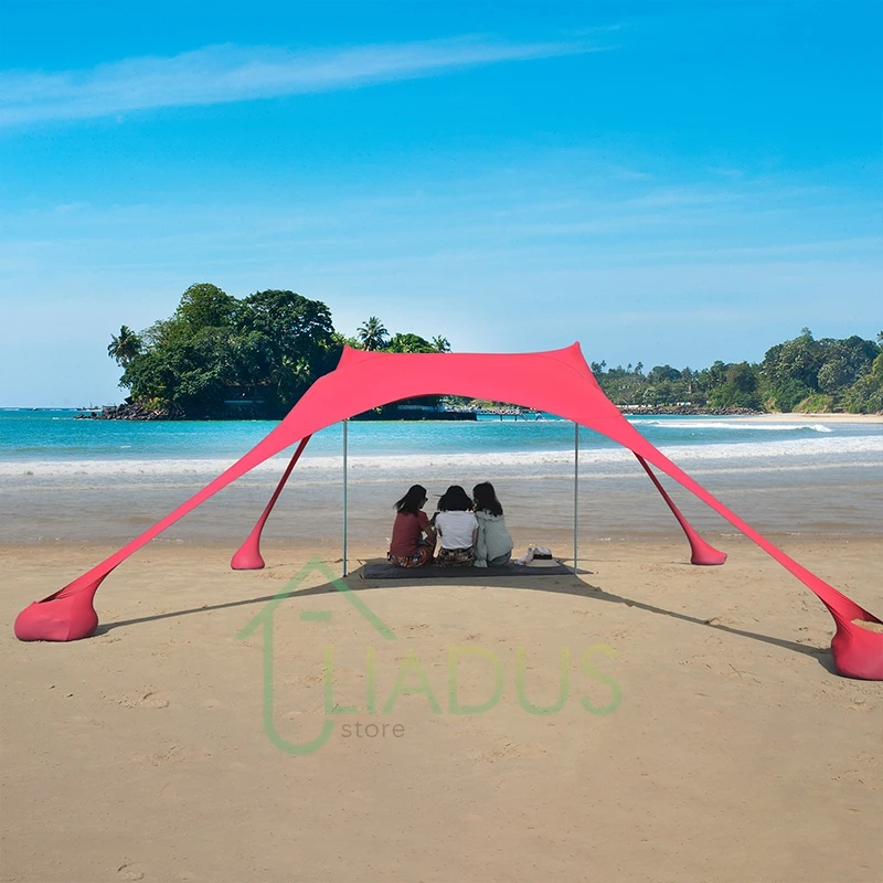 Outdoor Beach Park Grass Camping Canopy Tent 2.3mX2.3mX1.65m Waterproof Sunscreen And Anti-ultraviolet Square Canopy Awning