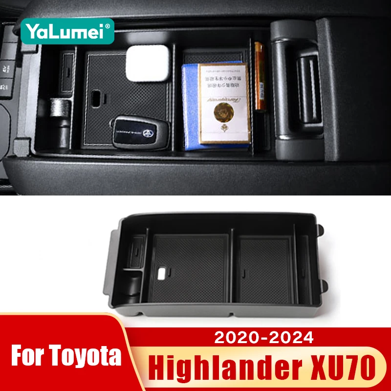 For Toyota Highlander XU70 2020 2021 2022 2023 2024 Kluger Car Central Armrest Box Storage Tray Organizer Accessories