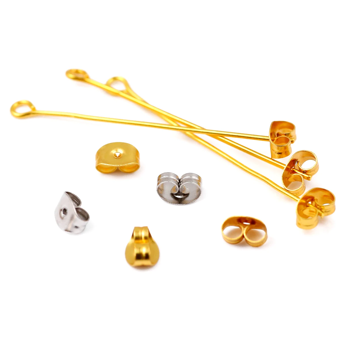 

Stainless Steel Blank Post Flat Earring Stud Base Pins Earrings Earplug 100-200pcs For DIY Earrings Jewelry Making Accessories