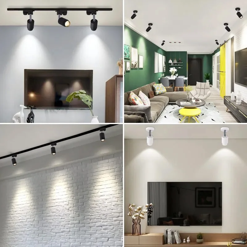 Foco de luz Led descendente regulable, luz de pista montada en superficie, lámpara LED COB de fondo, iluminación interior de techo, 5w, 7w, 9w