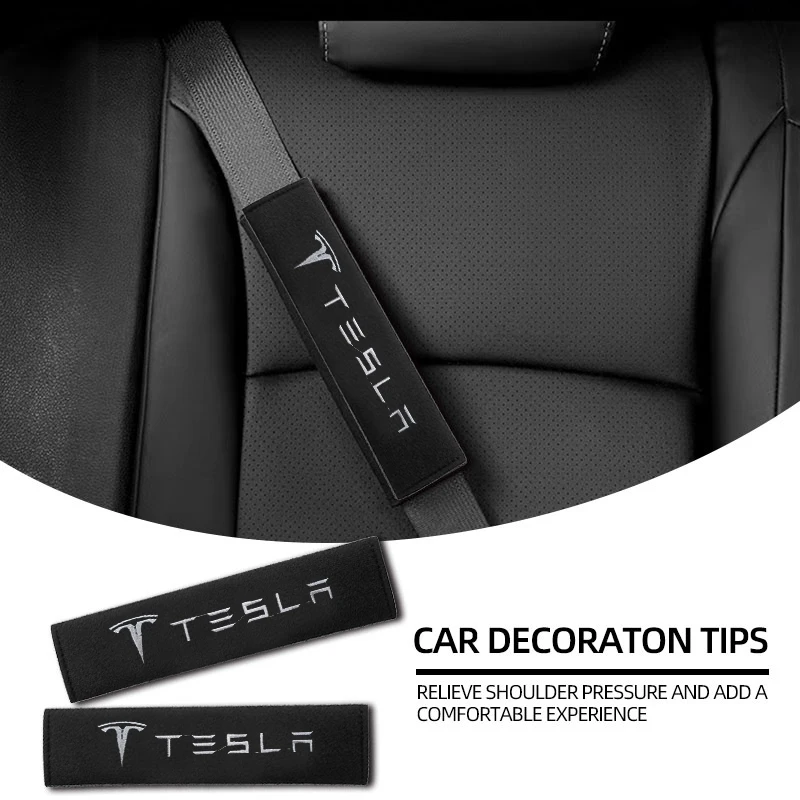 

1/2PCS Car Seat Belt Cover Shoulder Protector Cushion Pad for Tesla TM3 TMX 2016-2020 Decals Decal Model 3 X Car Valve Cap