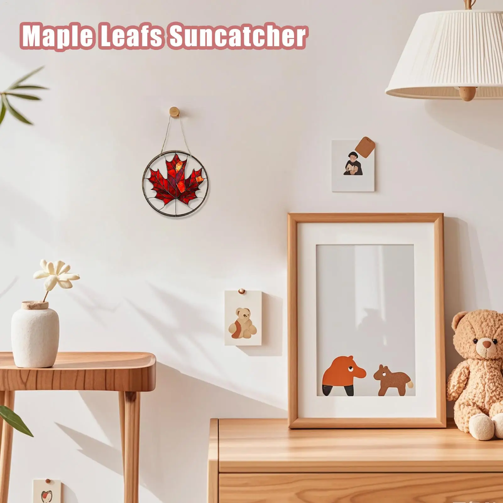 Maple Leaves Suncatcher Ornament 2D Acrylic Thanksgiving Party Supplies Fall Leaves Ornament Suncatcher For Outdoor Yard Garden
