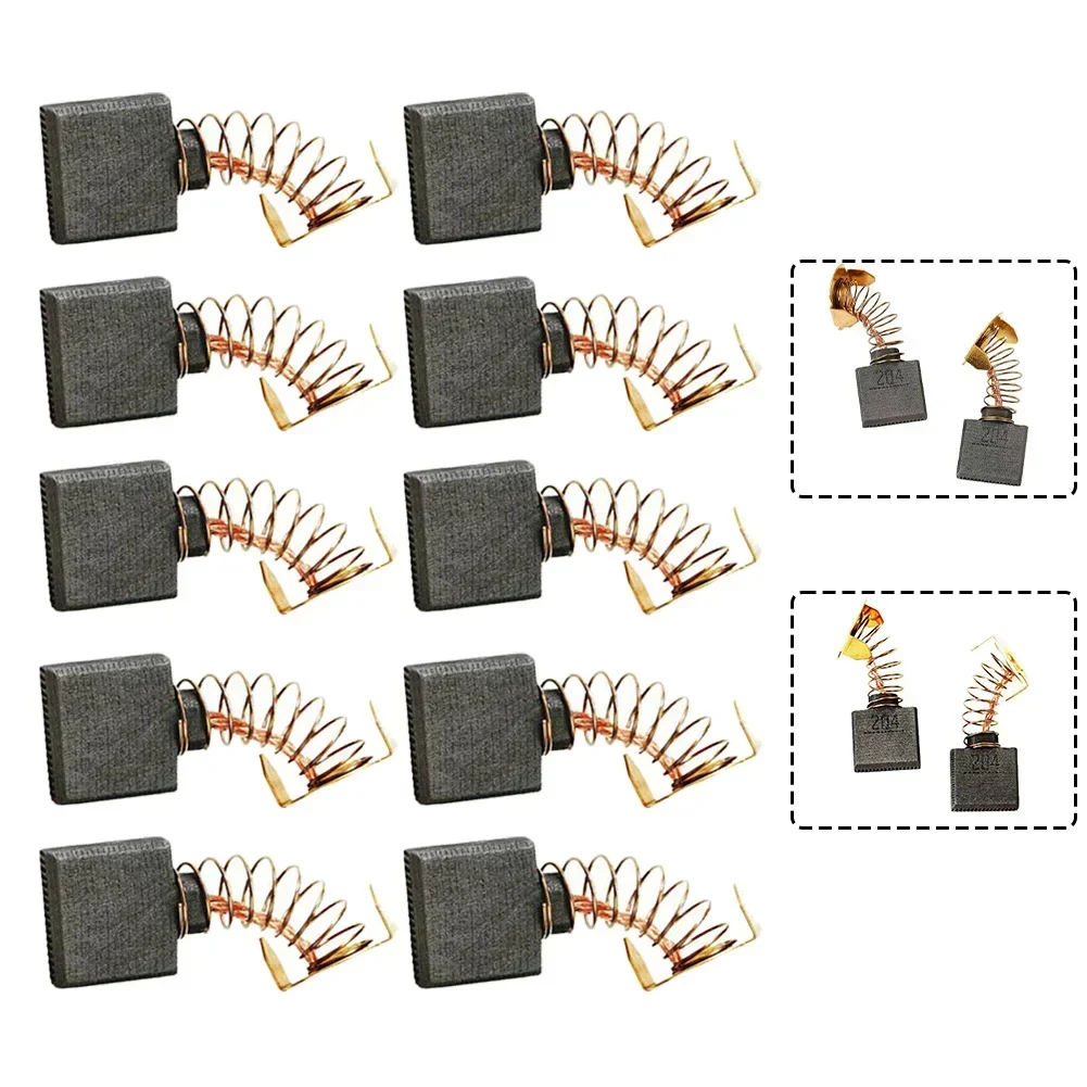 10pcs Carbon Brush Replacement Parts For CB204 CB203 CB202 CB200 191953-5 191957-7 Angle Grinder Tools Accessories