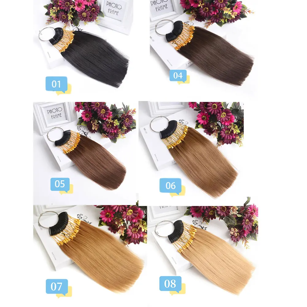 Professional Hair color chart 30pcs 20cm Human Hair Color Rings hair color chart samples with numbers Hair Extensions Tools