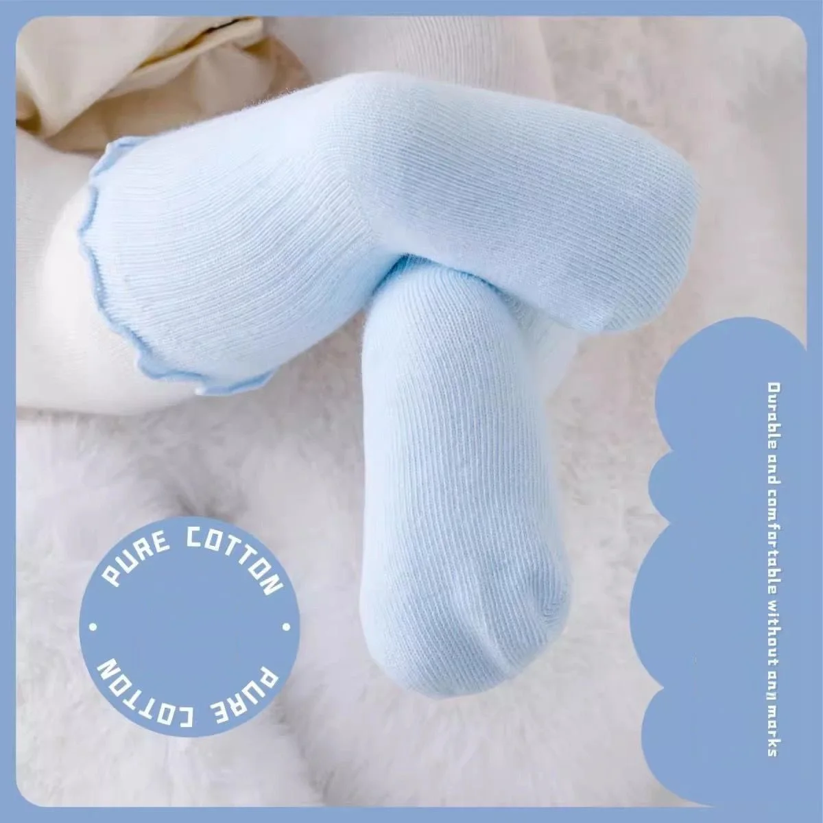 Chaussettes à volants en coton pour nouveau-né garçon, vêtement respirant et doux, de haute qualité, froncé