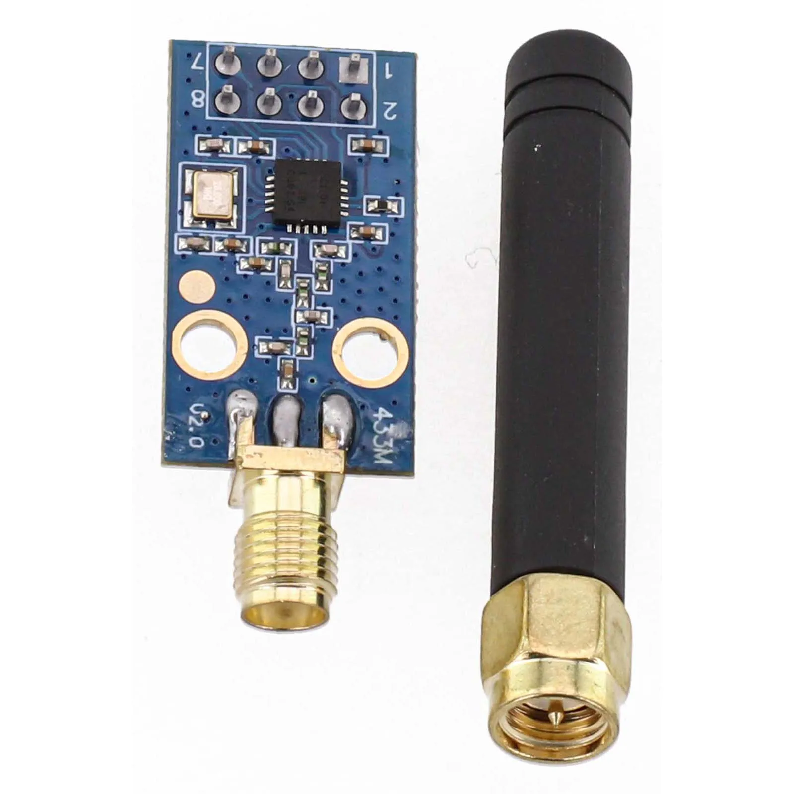 Улучшенное подключение к беспроводным радиочастотным приемопередатчиком CC1101 и для антенны SMA, диапазон частот 433/868/915 МГц.