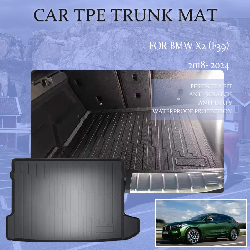 Car TPE Rear Trunk Mats For BMW X2 F39 2018~2024 Waterproof Trunk Matt Tray Carpet Mud Storage Pads Boot Covers Auto Accessories