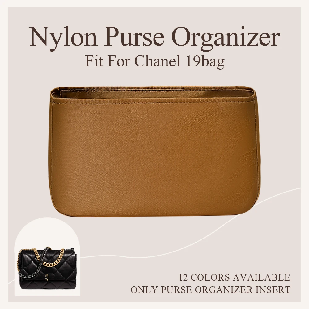 

Nylon Purse Organizer Insert Fit for Chanel 19bag Chain Handbag Inside Bag Insert Slim Inside Storage Bag Inner Organizer Insert