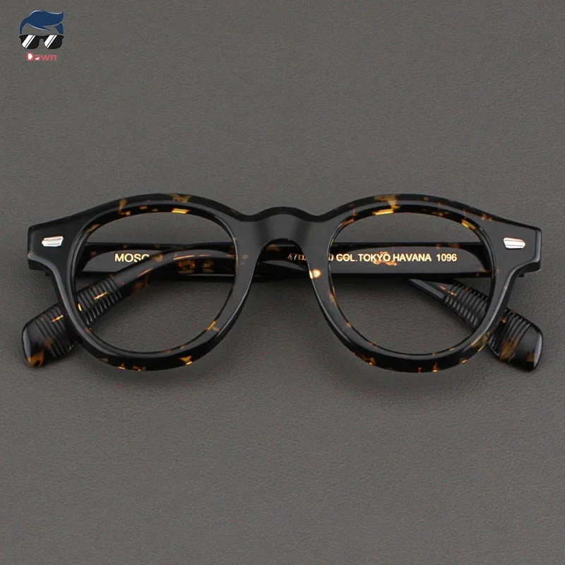 Retro Handmade Acetate New Fiber Eyewear Frame Men Oval High Grade Myopia Glasses Women Hawksbill Prescription Eyeglasses