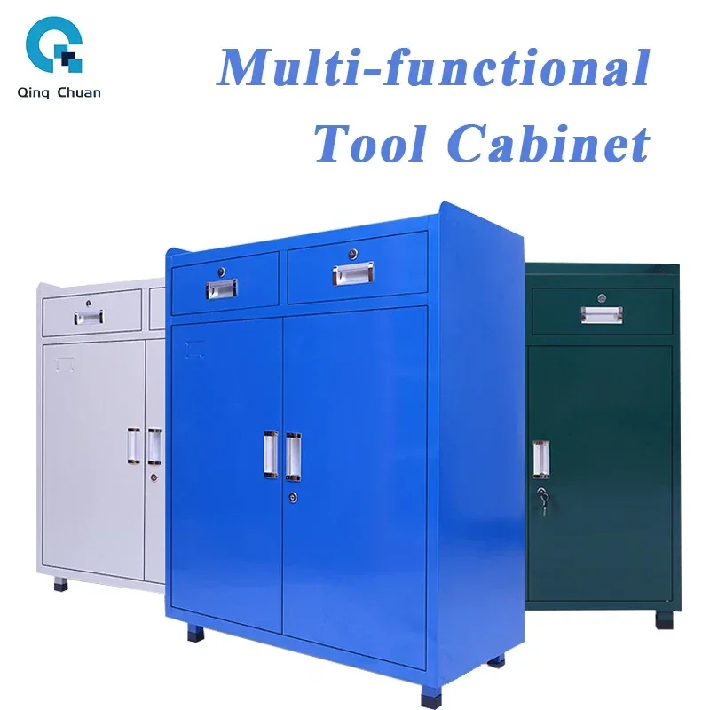 Tool Cabinets Double-door Workshop Lockers Multi-purpose Drawer Parts Cabinet Handcart Tool Carts