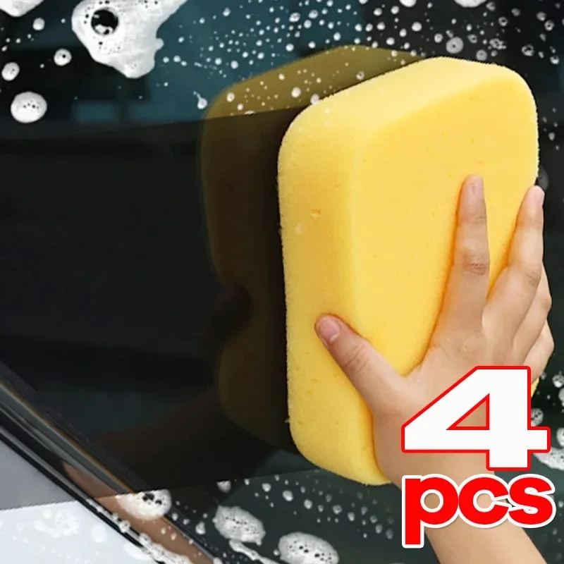 Large High Density Waxing Sponge Wipe Car Cleaning Sponge Wiper Car Cleaning Care Waxing Sponge Wiper Accessories 1/2/4pcs