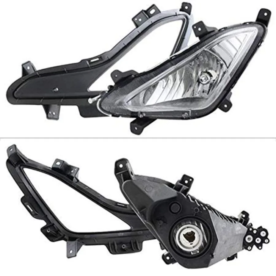 مجموعة مصابيح الضباب بعدسة شفافة لسيارة هيونداي إلنترا سيدان 20142016 مع مفتاح أسلاك قوس ومصابيح هالوجين رؤية محسنة #3