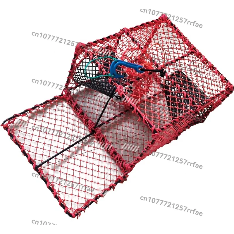 

Premium Square Lobster and Crab Catcher with Bait Bag - Red and Green PE Mesh