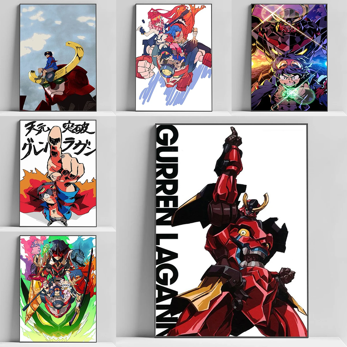 

Anime Gurren Comics Lagann Poster HD art wall waterproof home living bedroom coffee house bar aesthetic room wall decoration