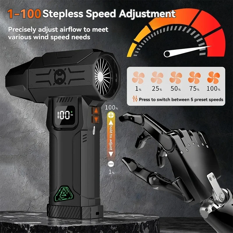 999,000RPM High-Speed Violent Fan Digital Display Strong 600g Wind Pressure Vacuum Dust Cleaner Turbo Blower For Car Snow Leaf