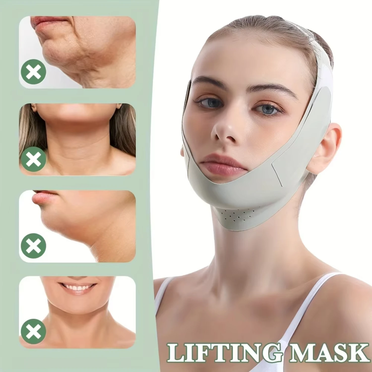 

Reusable Face Slimming Bandage V Line Face Shaper Women Chin Cheek Lift Belt Facial Massage Strap Face Skin Care Beauty Tools