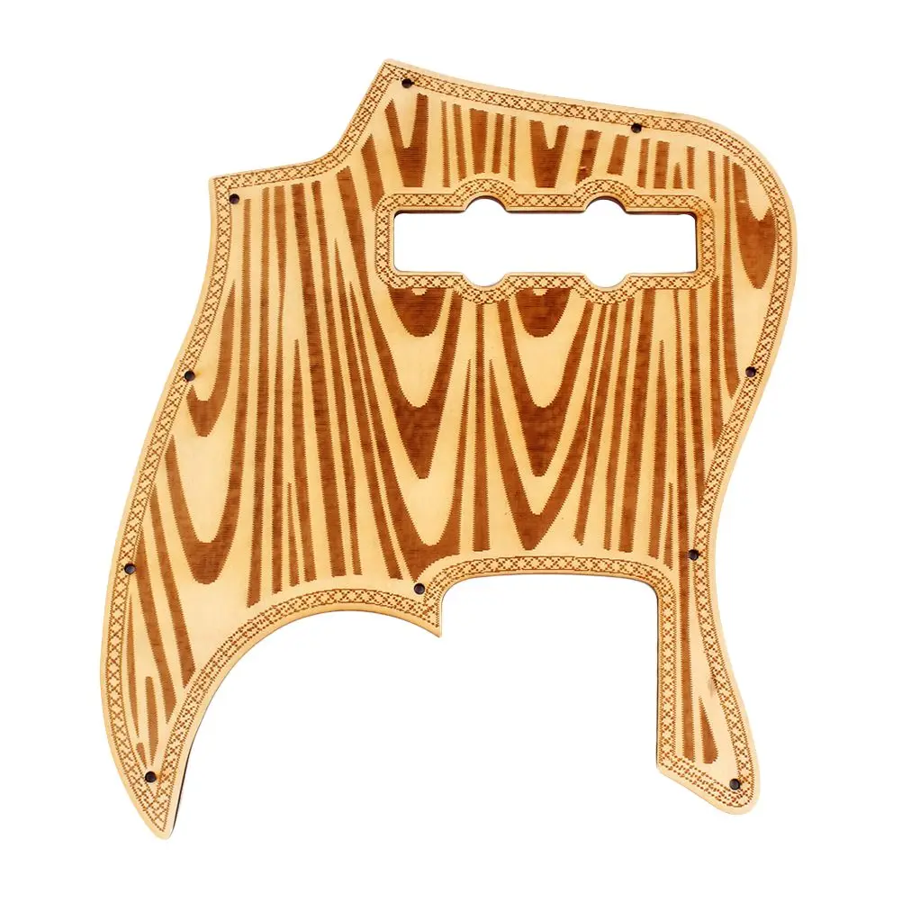 

Electric Guitar Pickguard Wooden Guard Handmade Wave Pattern Caster Scratch Plate for Music Instrument (Light Brown)