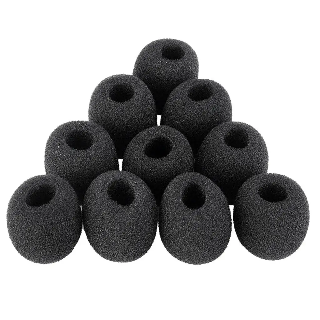 Small Foam Microphone Cover Sponge Windscreen Black Mic Filter for Lapel Microphone Audio Device