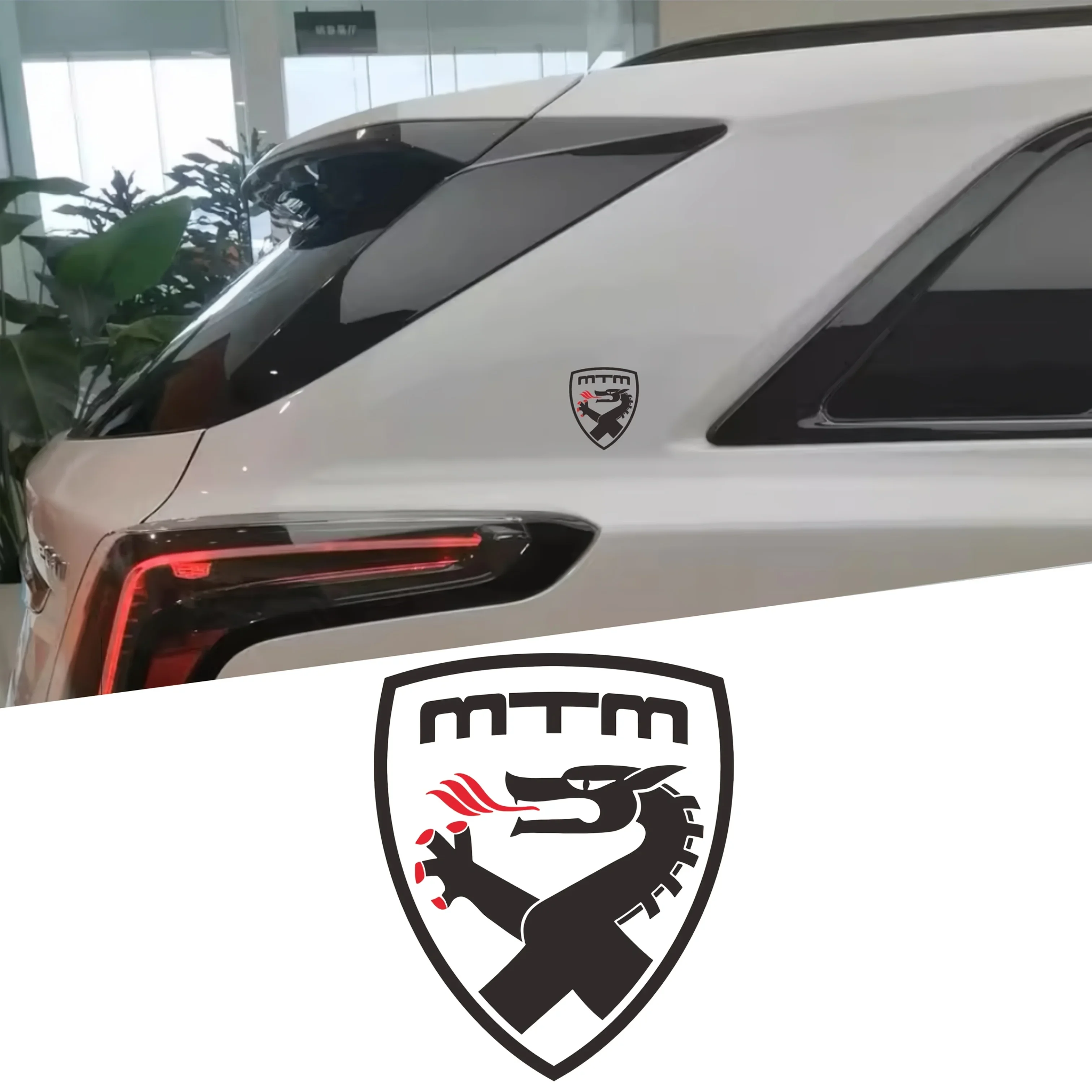 Ensemble d'autocollants de voiture en vinyle imperméables avec emblème de dragon MTM, autocollants élégants pour la personnalisation et la décoration de la carrosserie du véhicule