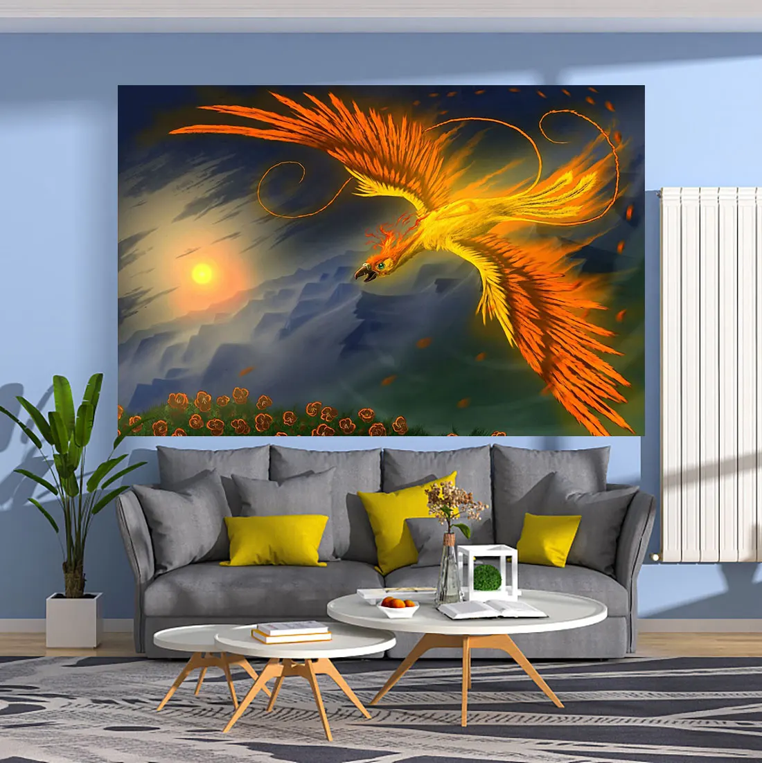 

Psychedelic Phoenix 3d Printing Tapestry Exquisite Wall Hanging Carpets Hippie Beach Mat Bohemian Decoration