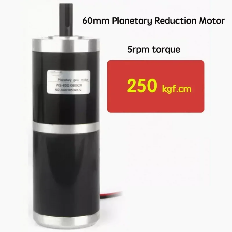 250KG 60GX6092R 60mm 12mm średnica wału planetarny silnik redukcyjny DC, wysoki moment obrotowy mikro kontrola prędkości silnik o zmiennej prędkości