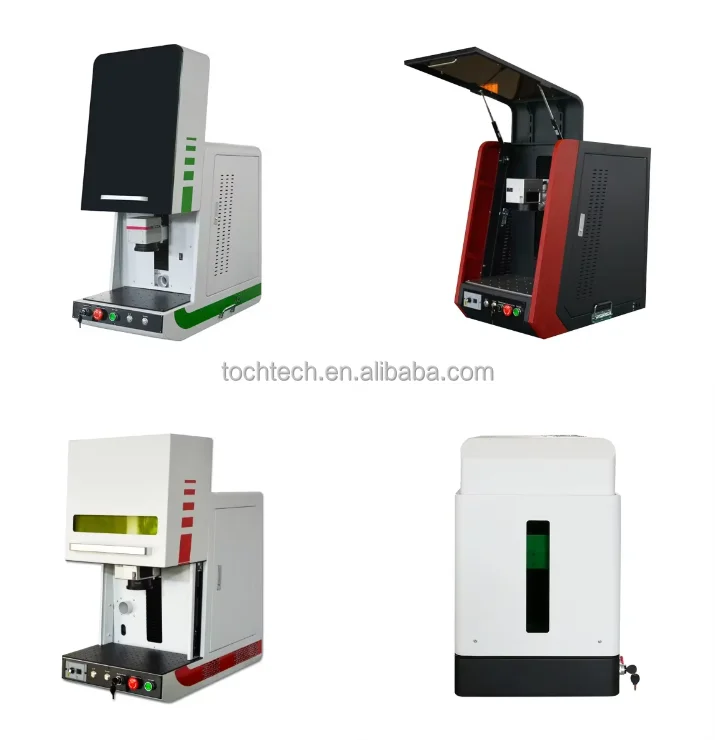 Enclosed Laser Engraving Machine Gold / Silver Laser Marking Machine Desktop Safe Cover Full Closed Fiber Laser