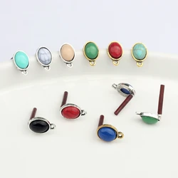 Zinc Alloy Oval Handmade Earrings Base Earring Connector 10pcs/lot For DIY Fashion Drop Earrings Making Accessories