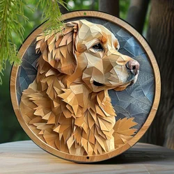 Spring Metal Sign Golden Retriever Theme Decoration Faux Origami Window Decorations Sign Entrance Decoration Mother's Day Gifts